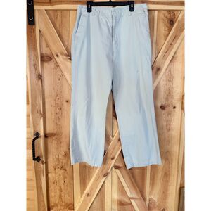 Y2K Calvin Klein Jeans Khaki Chino Pants Beige Wide Leg Casual Sz 16 100% Cotton